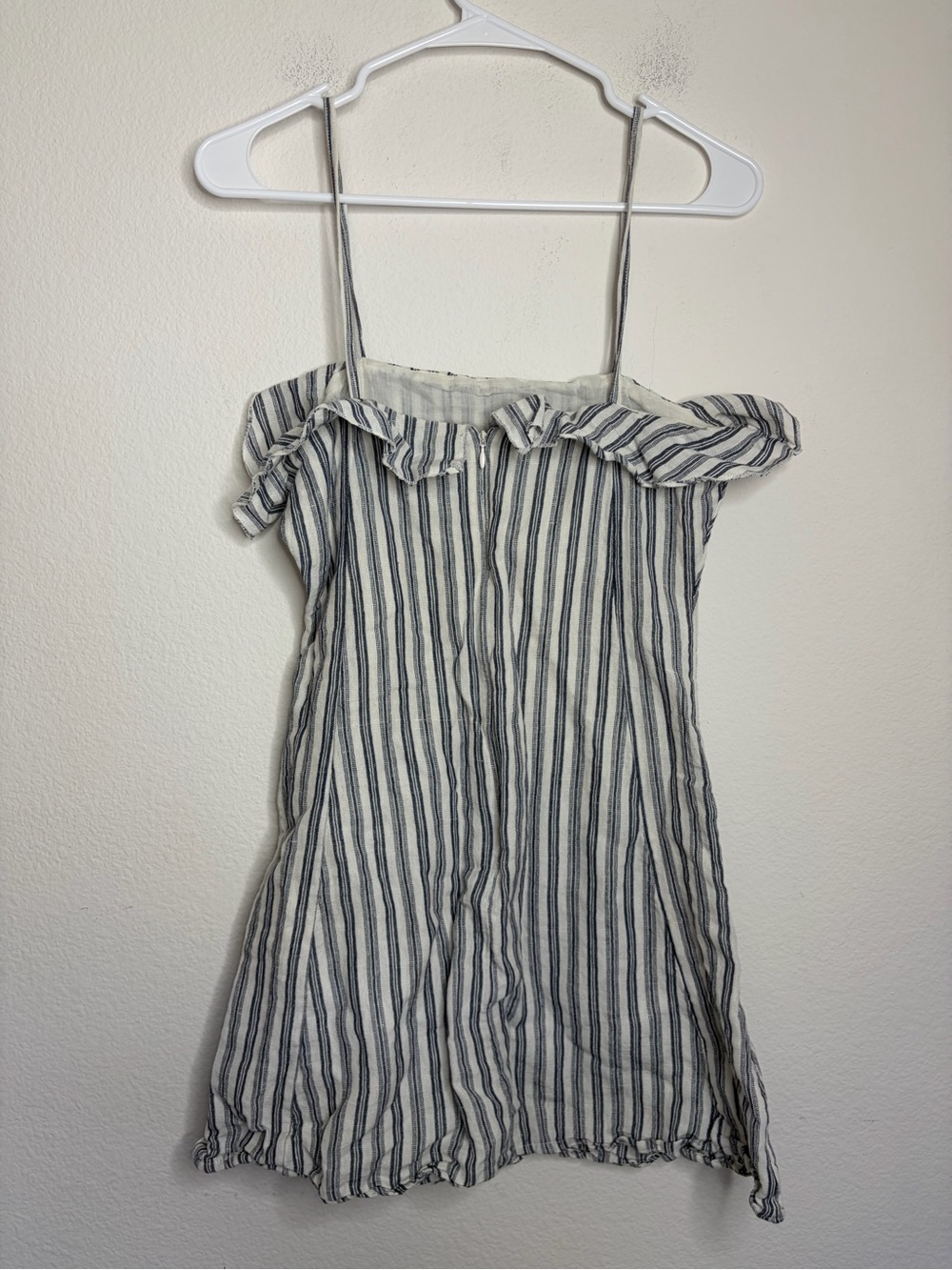 Privacy Please Striped Linen Ruffle Mini Dress Size Small - Picture 6 of 6